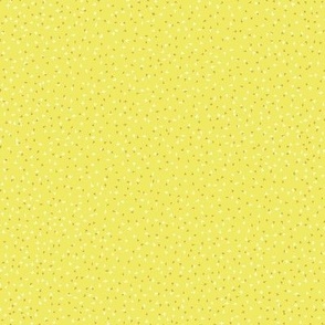 Micro mini scattered plusses - speckled and sparkling - happy yellow with gold and white marks