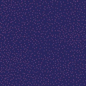 Micro mini scattered plusses - speckled and sparkling - Navy Blue with Pink and Purple Marks