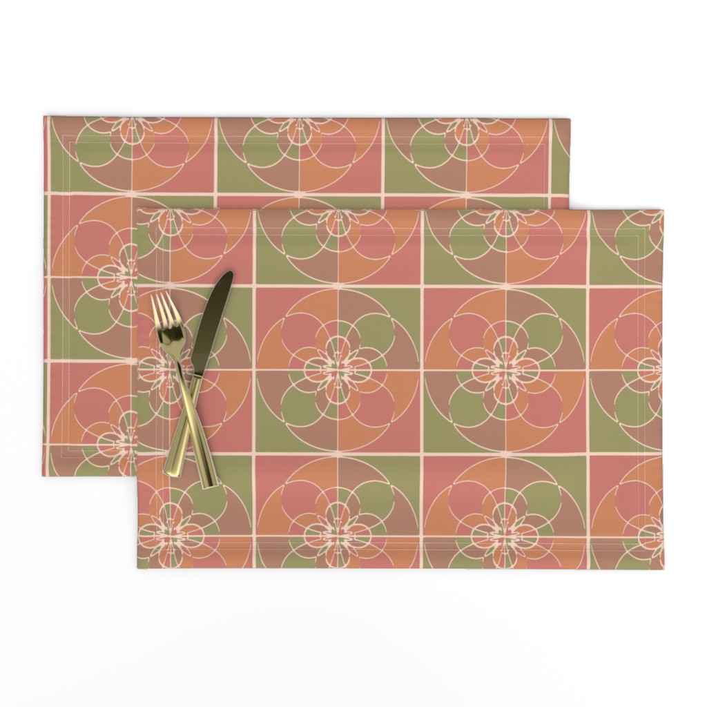 Copper Geo Ceramic Tiles Medium