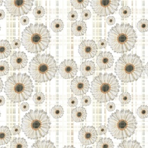 [Medium] Country Side Tablecloth - Partial flowers on white