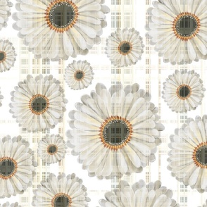 [Large] Country Side Tablecloth - Full flowers on white