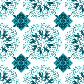 Teal on White- Twinkle