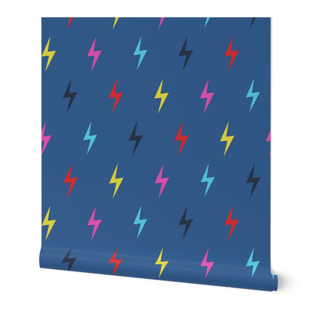 Colourful electric lightning bolts (Blue) - Small
