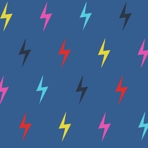 Colourful electric lightning bolts (Blue) - Small