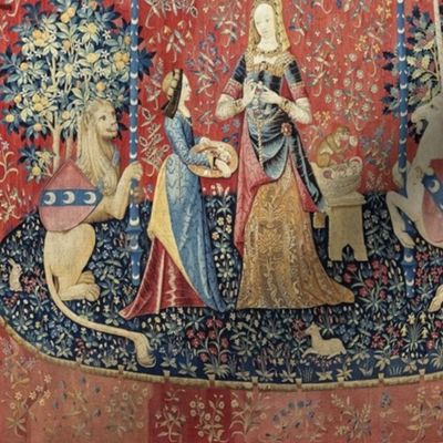 12 x 10" L'Odorat unicorn tapestry