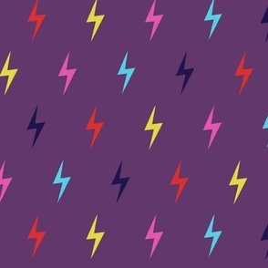 Colourful electric lightning bolts (Purple) - Small