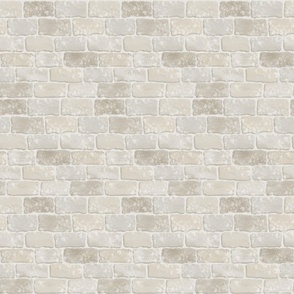 Stone Wall - Limestone Cream with Light Grout