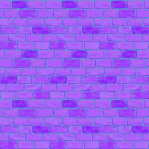Stone Wall - Purple with  Aqua 