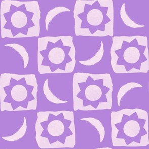 checkerboard sun and moon (purple)