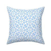 Grandmillennial Country Floral Geometric in Pastel Blue and White - Medium - Blue and White Country, Cottagecore, Farmhouse Floral