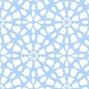 Grandmillennial Country Floral Geometric in Pastel Blue and White - Medium - Blue and White Country, Cottagecore, Farmhouse Floral