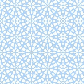 Grandmillennial Country Floral Geometric in Pastel Farmhouse Blue and White - Small - Blue and White Country, Cottagecore, Traditional