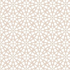 Grandmillennial Country Floral Geometric in Neutral Farmhouse Beige and White - Small - Traditional, Cottagecore, Neutral Floral