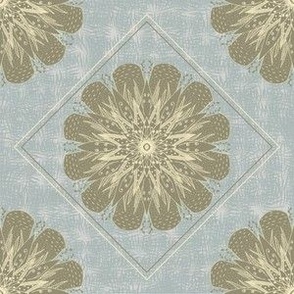 Fully Symmetrical Floral Mandalas in Earth Tone and Grey