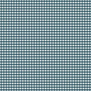 1/4 inch Small Blue gingham check - Soft Prussian Blue cottagecore country plaid - perfect for wallpaper bedding tablecloth kopi