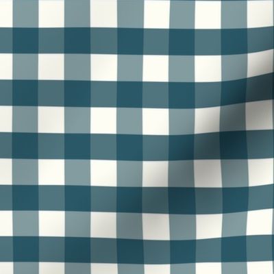 3/4 inch Medium Blue gingham check - Soft Prussian Blue cottagecore country plaid - perfect for wallpaper bedding tablecloth kopi