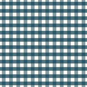 3/4 inch Medium Blue gingham check - Soft Prussian Blue cottagecore country plaid - perfect for wallpaper bedding tablecloth kopi