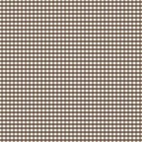 1/4 inch Small Brown gingham check - Soft nut brown cottagecore country plaid - perfect for wallpaper bedding tablecloth 