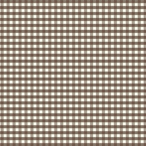 1/8 inch Tiny (xxs) Brown gingham check - Soft nut brown cottagecore country plaid - perfect for wallpaper bedding tablecloth 