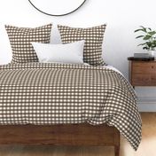 3/4 inch Medium Brown gingham check - Soft nut brown cottagecore / cabincore country plaid - perfect for wallpaper bedding tablecloth 