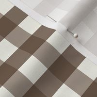 3/4 inch Medium Brown gingham check - Soft nut brown cottagecore / cabincore country plaid - perfect for wallpaper bedding tablecloth 