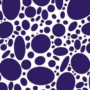 Rich purple pebbles on white