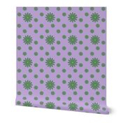 Cheerful daisy- green and purple