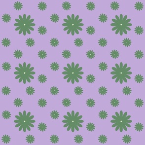 Cheerful daisy- green and purple
