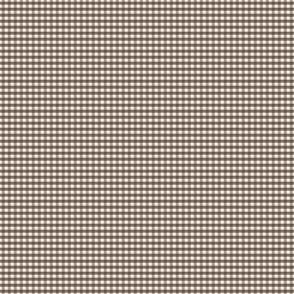 1/16 inch Micro (xxxs) Brown gingham check - Soft nut brown cottagecore country plaid - perfect for smaller projects, dolls house, kids clothing, napkins and more 