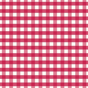3/4 inch Medium Red gingham check - Soft red cottagecore country plaid - perfect for wallpaper bedding tablecloth 
