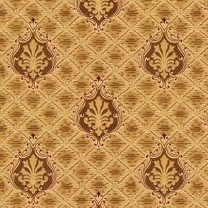 acanthus motifs on tan lattice 