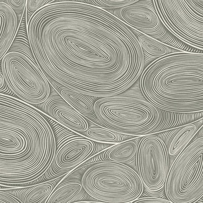concentric doodle _ creamy white_ limed ash green _ line