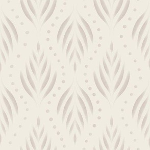 Dots and Fronds _ creamy white_ silver rust blush _ traditional