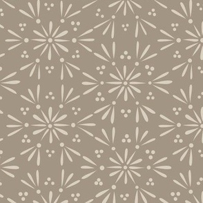 geo floral 02 - bone beige _ khaki brown - simple sweet geometric