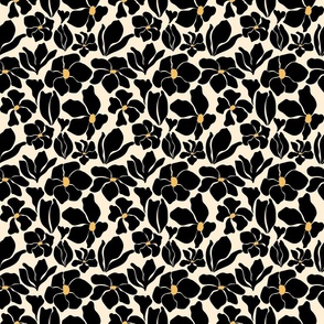 Magnolia Flowers - Matisse Inspired - Black & Natural - SMALL