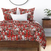 Handsome Fire Fighters (Poppy Red) Toile