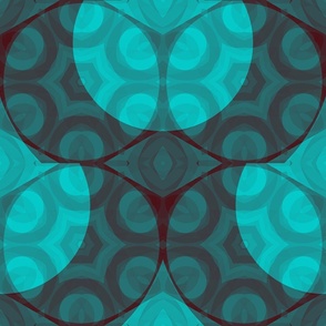 Teal Luminescent Geometric Circles 