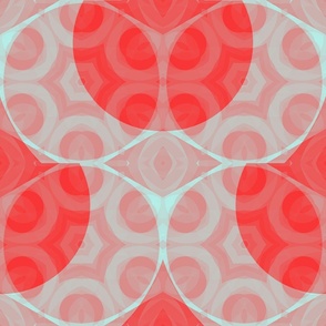 Neon Red Geometric Circles