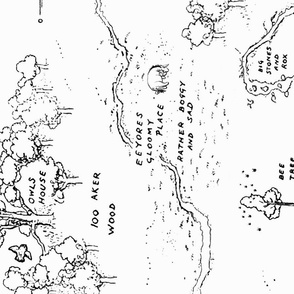 Hundred Acres Wood Map Horizontal, Classic Winnie-the-Pooh