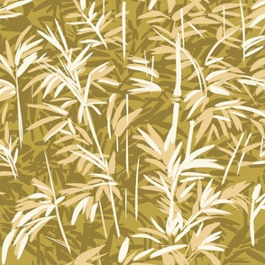 Bamboo forrest in shades of yellow beige to off white from light to dark