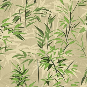Bamboo forest in shades of beige / neutral to green  from dark to light