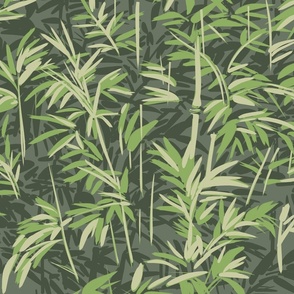 Bamboo forrest in shades of green from light to dark