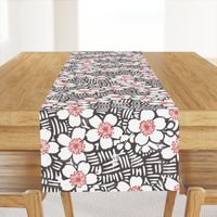 Japanese Floral Block Print (mocha) - Large Scale