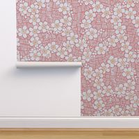 Japanese Floral Block Print (strawberry) - Large Scale