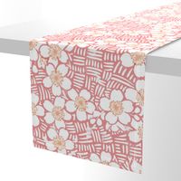 Japanese Floral Block Print (strawberry) - Large Scale