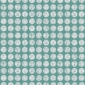 Balls of Wool Block Print (sea green) - Small Scale
