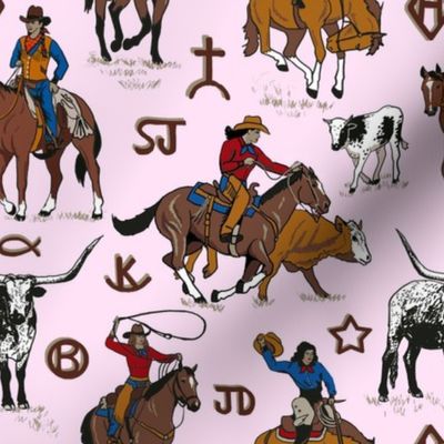 A Cowgirls Work 8x8 light pink