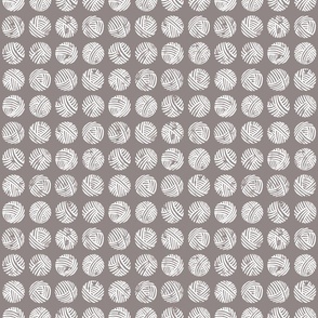 Balls of Wool Block Print (mocha) - Small Scale