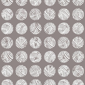 Balls of Wool Block Print (mocha) - Medium Scale