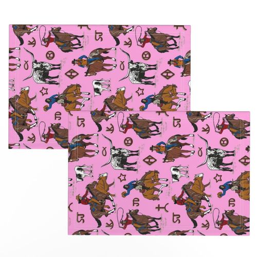 A Cowgirls Work 10x10 hot pink sideways